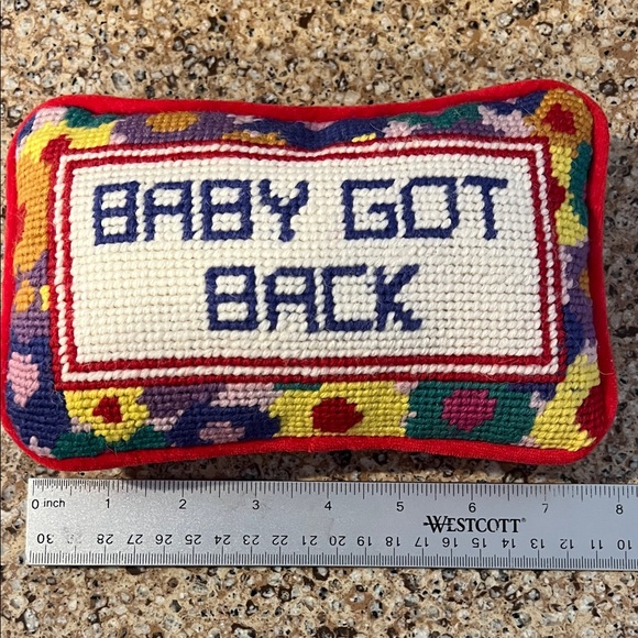 Furbish mini lumbar Needlepoint Pillow - Picture 3 of 4